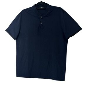 Theory Shirt Men's Large Navy Blue  Short Sleeve‎ Casual Career Golf Outdoor